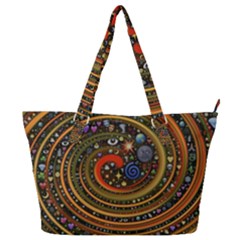 Swirl Vortex Emoji Cyclone Motion Art Full Print Shoulder Bag by Paksenen