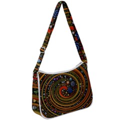 Swirl Vortex Emoji Cyclone Motion Art Zip Up Shoulder Bag by Paksenen