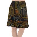 Circuits Circuit Board Orange Technology Fishtail Chiffon Skirt View1