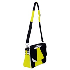 Ufo Flying Saucer Extraterrestrial Shoulder Bag With Back Zipper by Cendanart