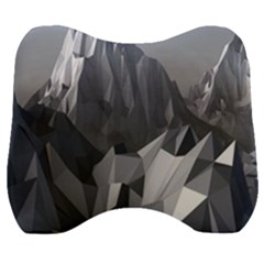 Gray Mountain Illustration Grey Mountain Digital Velour Head Support Cushion by Cendanart