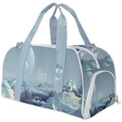 Mountain Covered Snow Mountains Clouds Fantasy Art Burner Gym Duffel Bag by Cendanart