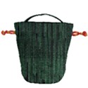 Green Matrix Code Illustration Digital Art Portrait Display Drawstring Bucket Bag View2