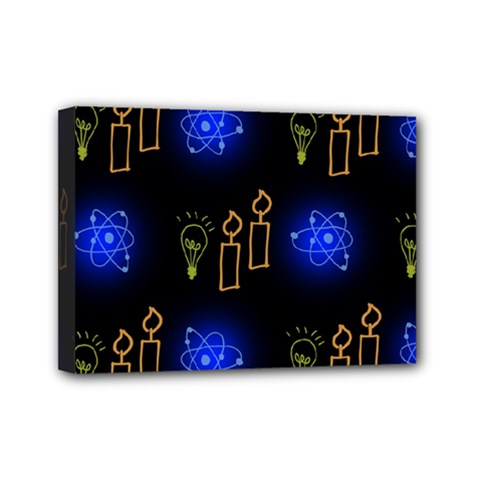 Background Doodles Candles Graphic Mini Canvas 7  X 5  (stretched) by Bedest