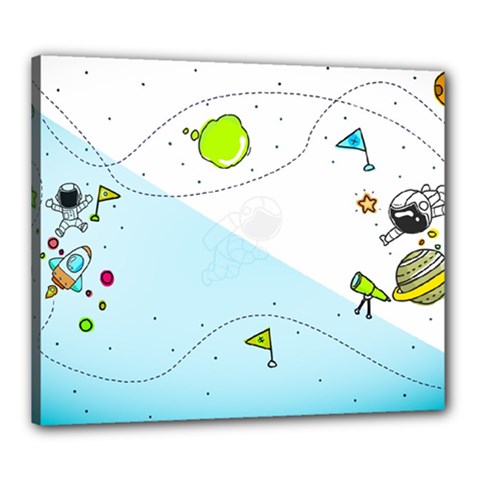 Astronaut Spaceship Canvas 24  X 20  (stretched) by Bedest