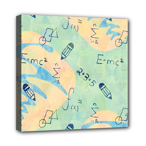 Background School Doodles Graphic Mini Canvas 8  X 8  (stretched) by Bedest