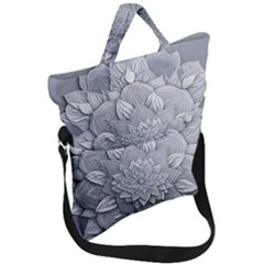 Flower Ornament Graphic Ornate Fold Over Handle Tote Bag by Bedest