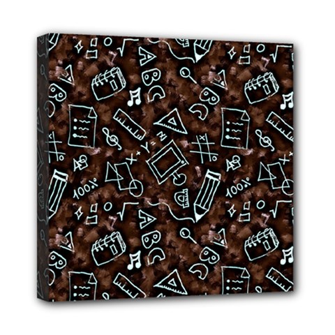 Doodles School Background Art Pattern Mini Canvas 8  X 8  (stretched) by Bedest
