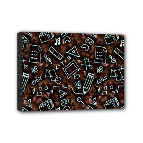 Doodles School Background Art Pattern Mini Canvas 7  X 5  (stretched) by Bedest