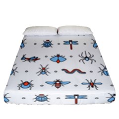 Insects Icons Square Seamless Pattern Fitted Sheet (queen Size) by Bedest