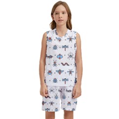 Insects Icons Square Seamless Pattern Kids  Basketball Mesh Set by Bedest