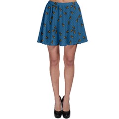 Blue Pattern Of The Bee On Honeycombs Skater Skirt by CoolDesigns