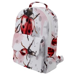 Ladybugs Pattern Texture Watercolor Flap Pocket Backpack (small) by Bedest
