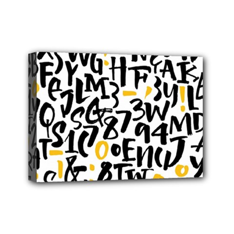 Letters Pattern Mini Canvas 7  X 5  (stretched) by Bedest
