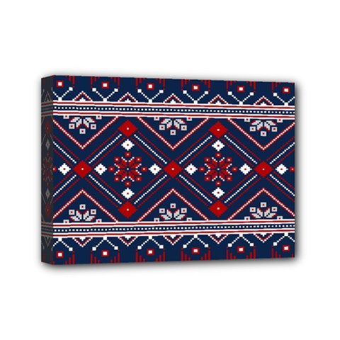 Ukrainian Folk Seamless Pattern Ornament Art Mini Canvas 7  X 5  (stretched) by Bedest