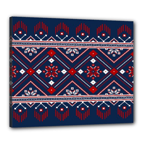 Ukrainian Folk Seamless Pattern Ornament Art Canvas 24  X 20  (stretched) by Bedest