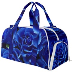 Blue Roses Flowers Plant Romance Blossom Bloom Nature Flora Petals Burner Gym Duffel Bag by Bedest