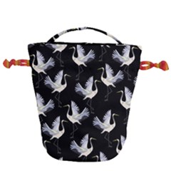 Crane Pattern Bird Animal Drawstring Bucket Bag by Bedest