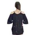 Sky Black Star Night Space Edge Super Dark Universe Flutter Sleeve T-Shirt  View2
