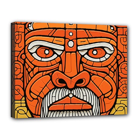 Face Skull Head Art Canvas 14  X 11  (stretched) by Ndabl3x