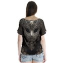 Mask Tribal V-Neck Flutter Sleeve Top View2