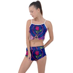 Enchanted Rose Stained Glass Summer Cropped Co-ord Set by Cendanart