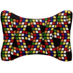 Graphic Pattern Rubiks Cube Seat Head Rest Cushion by Cendanart