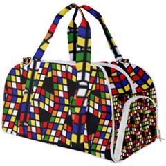 Graphic Pattern Rubiks Cube Burner Gym Duffel Bag by Cendanart
