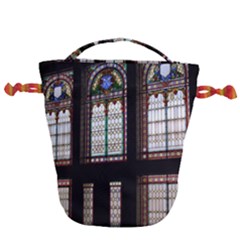 Stained Glass Window Krotoszyn Drawstring Bucket Bag by Cendanart