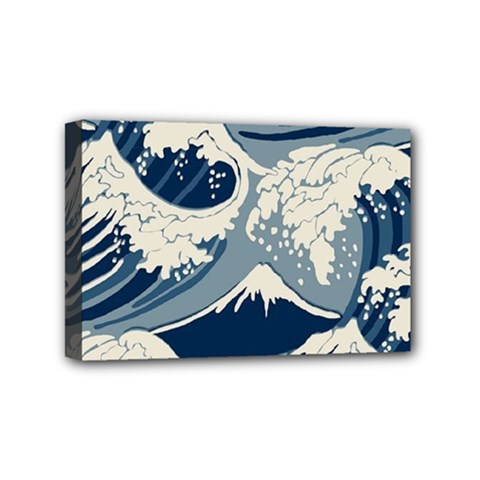 Japanese Wave Pattern Mini Canvas 6  X 4  (stretched) by Cendanart