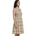 Vintage Beige Music Notes Sleeveless V-Neck Skater Dress with Pockets View3