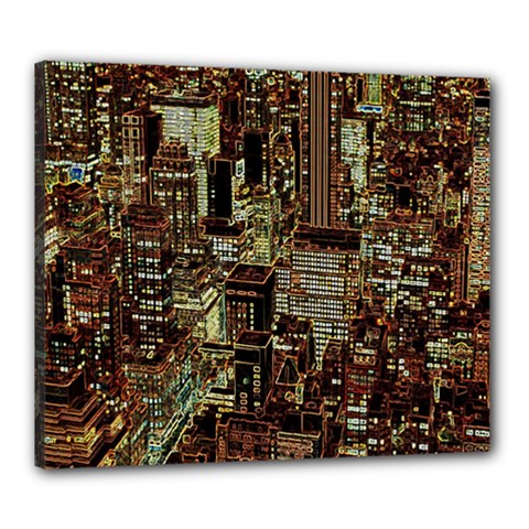 Photo New York City Skyscrapers Canvas 24  X 20  (stretched) by Cendanart