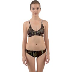 Photo New York City Skyscrapers Wrap Around Bikini Set by Cendanart