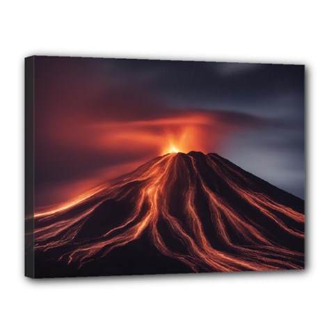 Volcanic Eruption Canvas 16  X 12  (stretched) by Proyonanggan