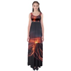 Volcanic Eruption Empire Waist Maxi Dress by Proyonanggan