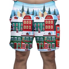 Christmas Background Design House Men s Shorts by Proyonanggan
