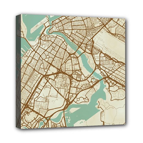 Mapart Dubai Map Mini Canvas 8  X 8  (stretched) by Proyonanggan