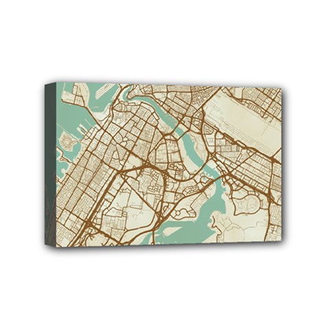Mapart Dubai Map Mini Canvas 6  X 4  (stretched) by Proyonanggan