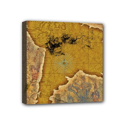 Vintage Map Of The World Continent Mini Canvas 4  X 4  (stretched) by Proyonanggan
