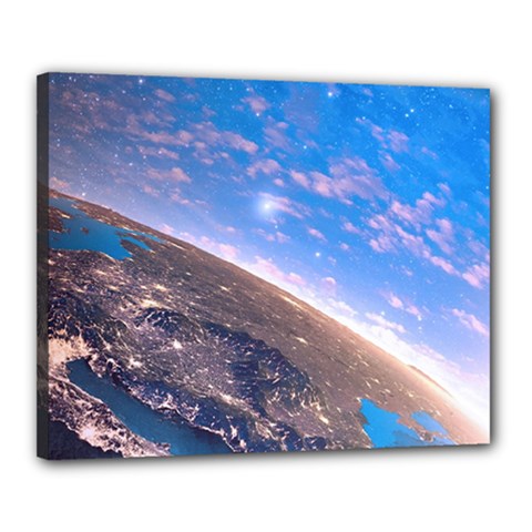 Earth Blue Galaxy Sky Space Canvas 20  X 16  (stretched) by Cemarart