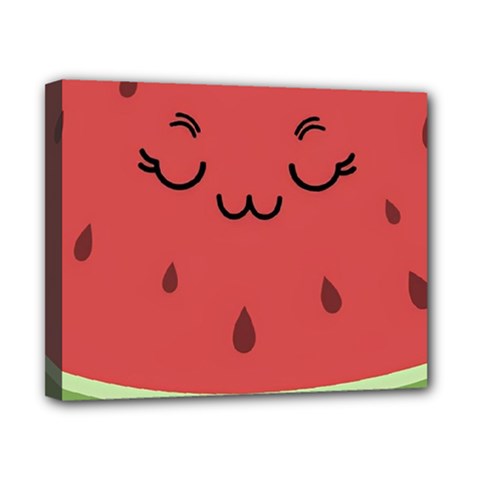Watermelon Lock Love Canvas 10  X 8  (stretched) by Cemarart
