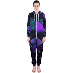 3d Love Ludo Game Hooded Jumpsuit (ladies) by Cemarart