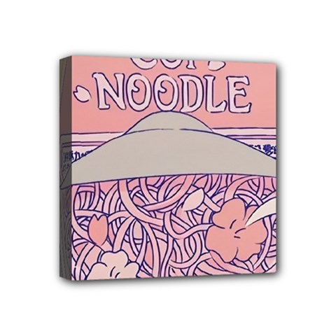 Ramen Kawaii Aesthetic Pink Mini Canvas 4  X 4  (stretched) by Cemarart