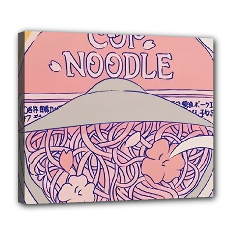 Ramen Kawaii Aesthetic Pink Deluxe Canvas 24  X 20  (stretched) by Cemarart