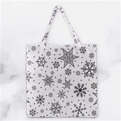 Snowflake-icon-vector-christmas-seamless-background-531ed32d02319f9f1bce1dc6587194eb Grocery Tote Bag by saad11