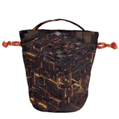 Cube Forma Glow 3d Volume Drawstring Bucket Bag by Bedest