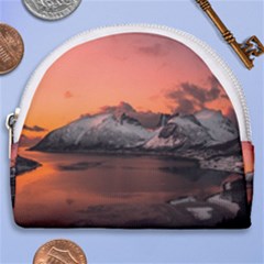 Surreal Mountain Landscape Lake Horseshoe Style Canvas Pouch by Bedest