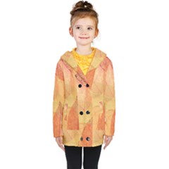 Leaves Patterns Colorful Leaf Pattern Kids  Double Breasted Button Coat by Cemarart