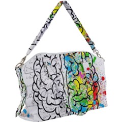 Brain Mind Psychology Idea Drawing Short Overalls Canvas Crossbody Bag by Azkajaya