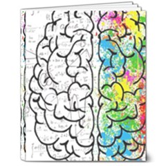 Brain Mind Psychology Idea Drawing Short Overalls 8  X 10  Hardcover Notebook by Azkajaya